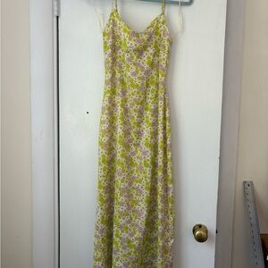Zara Yellow and Pink Floral Maxi Dress